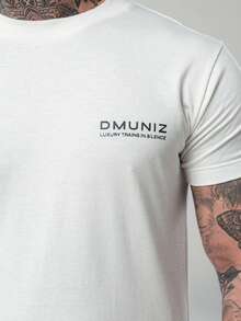 Dmuniz Longline T-Shirt 100% Cotton Short Sleeve Casual Streetwear New Release - 奶油色 - 查看 4