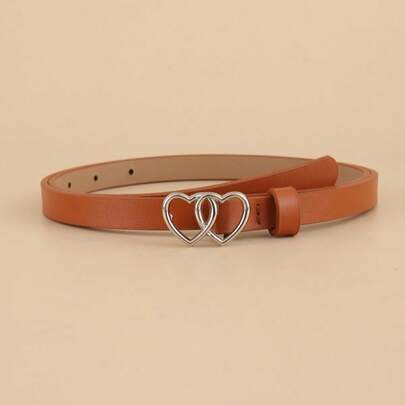 Women's Casual Elegant Heart-Shaped Buckle Belt, Suitable For Sweaters, Dresses, Jeans, Daily Office Wear