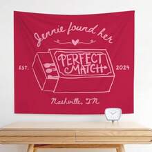 1pc Personalized Bachelorette Party Decorations, Custom Name She Found Her Perfect Match Bachelorette Tapestry, Her Perfect Match Pink Bach Banner, Pink Themed Photo Backdrop For Bride To Be Party - Nhiều màu - Xem 3