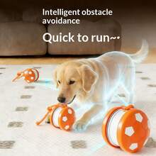 自动移动宠物球 - 适合猫狗的互动足球玩具 - 彩色 - 查看 2