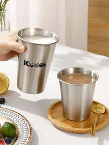 200-350ml Stainless Steel Insulated Tumbler, Large Capacity Single Wall Cup, Suitable For Iced Coffee, Milk Tea And Cold Drinks - Silver - View 5