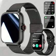 Montre connectée avec écran tactile HD de 4,65 cm - Appels sans fil, caméra, contrôle de la musique | Compatible avec Android/iOS, unisexe, cadran personnalisable, alarme et alertes d'appels/messages - Multicolore - Voir 2