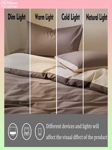 Juego de ropa de cama de 3 piezas en colores café y camel claro, incluye 1 funda nórdica y 2 fundas de almohada, textil suave y cómodo para el hogar, disponible en varios colores, adecuado para dormitorio, decoración de dormitorio simple y de moda, lavable a máquina, sin relleno - Café integral - Ver 6
