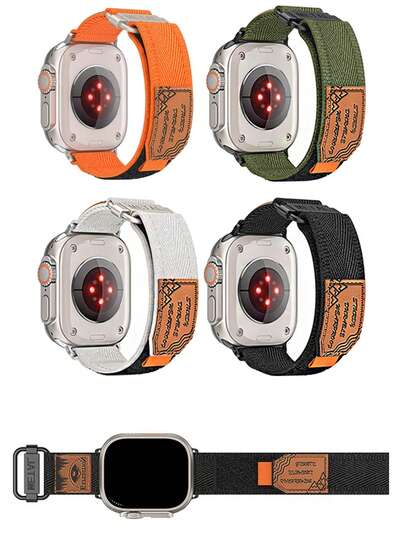 1条透气尼龙表带，带表扣，适用于 42mm、44mm、45mm、46mm、49mm，耐用运动智能手表替换表带，兼容Ultra2、Ultra SE2、SE 11、10、9、8、7、6、5、4、3、2、1系列