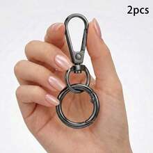 2Pcs Keychain Clip, Swivel Snap Hooks, Double Opening Swivel Clasp, Metal Key Clip For Women Keychain Charms - Multicolor - View 9