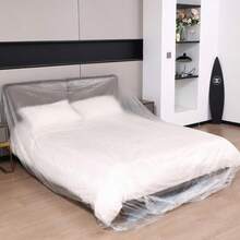 Disposable Furniture Dust Cover, Extra Large Bed Cover With Elastic Drawstring, Suitable For Home Decoration, Travel And Cleaning, Used For Dust Prevention And Dirt Blocking - Clear - View 7