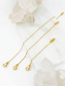 18K镀金项链延长链套装，精致项链延长链，女士三件套，延长链长度分别为2英寸、4英寸和6英寸，低过敏性材质，可选金色、玫瑰金或银色。 - 彩色 - 查看 6
