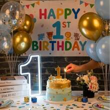 1pc USB Powered Neon Light Number 0-9 Sign Board, Minimalist And Fashionable Design For Birthday Party, Wedding Or Other Gatherings Atmosphere Lighting - White - View 1