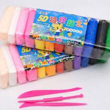 Set de plastilina colorida 5D con textura suave y elástica para crear figuras llamativas, estimular la imaginación y disfrutar horas de juego creativo lleno de colores vibrantes - Multicolor - Ver 5