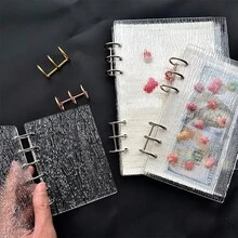 A5/A6/A7 亚克力树皮纹理透明活页夹、透明贴纸簿、印台、DIY封口贴、照片收纳袋、相册、预算计划本、日记本、笔记本、办公用品、返校用品 - 套裝 - 查看 8