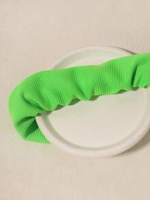 1 Stück neongrüner einfarbiger gestreifter neongrüner Haargummi Haaraccessoire Schönheit Zuhause Haaraccessoires Haargummis Scrunchie Haargummis Haargummis für den Pferdeschwanz Urlaubszubehör, Festival, Party - Fluoreszierendes Grün - Übersicht 6