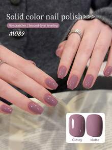 XEIJAYI 1 Bottle 15ml Grayish Purple Gel Nail Polish, Solid Color Soak-Off, Suitable For All Seasons - Gray Purple - View 4
