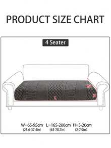 1pc Plush Fabric Sofa Slipcover, Stain-Resistant Anti-Slip Sofa Seat Cover, Machine Washable, Pet-Friendly, Elastic Sofa Cushion Cover For 1/2/3/4 Seater Sofa, L-Shaped Sofa - Striped Pattern - Dark Grey - View 15