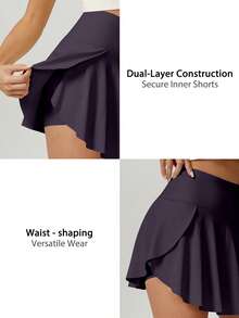 NcmRyu 1pc Women High Waist Asymmetric Cross Design Mini Skirt - Purple - View 3
