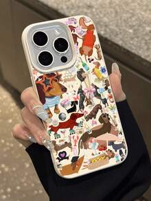 1个极简橙色眼睛腊肠犬趣味图案防水防震防滑软手机壳，适合作为生日/节日礼物送给朋友、家人、情侣，国际版，非国内版 - 彩色 - 查看 5