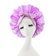 1pc Luxury Silk Satin Adjustable Drawstring Sleep Cap, Comfortable Fit, Unisex, Protects Hair At Night, Comfortable Ruffle Design, Fits Head Closely, Protects Hair |   Satin Cap |   Smooth Satin - Baby Blue - View 21