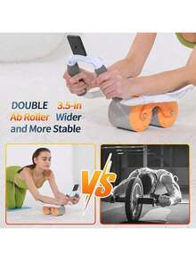 1pc Multi-Functional Home Flat Plate Holder, Rebound Abdominal Wheel, Abdominal Muscle Roller Fitness Equipment, Unisex Abdominal Muscle Trainer - Multicolor - View 11