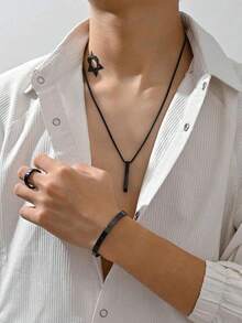 3pcs Set Minimalist Elegant Necklace, Ring, Bracelet Jewelry Set, Birthday Gift, Date Wear - Multicolor - View 10