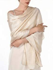 1件女士纯色优雅哑光质感工艺围巾，优雅休闲，可用作披肩、头巾或防晒，适合四季，是派对和夏季的理想之选，是您服装搭配的理想选择。 - 彩色 - 查看 10