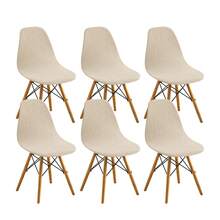 1/2/4/6 piezas Fundas de silla de terciopelo de maíz, fundas de cojín de respaldo elástico de una sola pieza, unicolor - multicolor - Ver 14