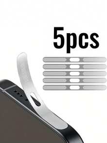 5pcs/Set Metal Dust-Proof Protective Film For IPhone 17/17Pro/17promax/16Plus/15Pro/14/13/12, Detachable With No Trace, Preserves Sound Quality, Scratch-Resistant - Silver - View 14