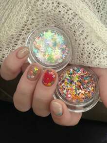 Y2K Style Japanese Nail Art Decorations, Colorful 3D Pentagram Design, Cute & Versatile, Fashionable Artistic Accessories Suitable For Parties, Valentine's Day, Dates, Trips, DIY Nail Art Decorations, Nail Supplies Nails - Multicolor - View 3