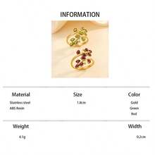 1pc/2pcs Stainless Steel Vintage Golden Leaf Shaped Open Ring, Suitable For Teenagers Daily Wear Or Gift - Gold - View 6