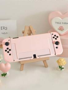 1pc Pink Soft TPU Protective Case For Nintendo Switch OLED & Standard Switch, No Need To Disassemble, Anti-Drop Anti-Dust, DIY Graffiti, Ideal Gift Compatible With Switch Gamers, Elegant & Fresh Switch Protective Cover - View 3
