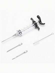 5 piezas/2 piezas Inyector de baster de pavo, inyector de marinada de cocina, jeringa para untar carne, herramienta de hornear con 3 agujas de diferentes tamaños para inyectar condimentos en diversos alimentos y evitar la mezcla de sabores. Diseñado con puntas de aguja perforadas para una inyección profunda. - Multicolor - Ver 11