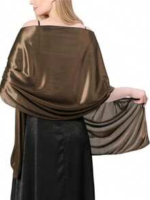 1pc Silky Evening Dress Shawl: Women's Transparent Soft Bridesmaid Wedding Formal Party Sheer Tulle Shawl - Multicolor - View 1