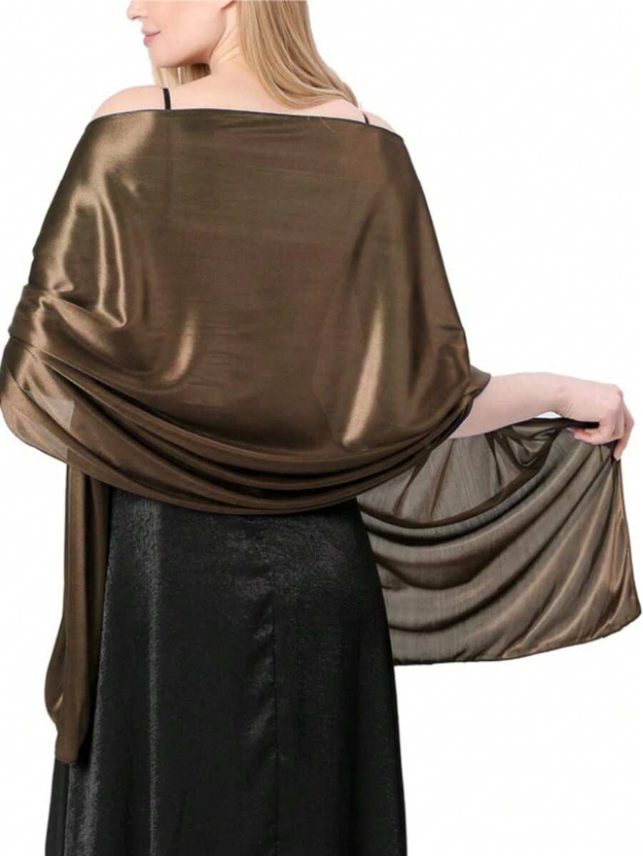 1pc Silky Evening Dress Shawl: Women's Transparent Soft Bridesmaid Wedding Formal Party Sheer Tulle Shawl - Multicolor - View 1