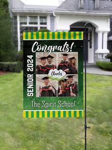 1pc Custom Photo Garden Flag,Personalized Graduation Gift,Customizable University Of Senior 2026 Flag,Custom Text And Image Graduation Banner,Graduation Season Gift,Graduate Gift For Her,Outdoor Yard Decor,Graduation Party Decor - Multicolor - View 10