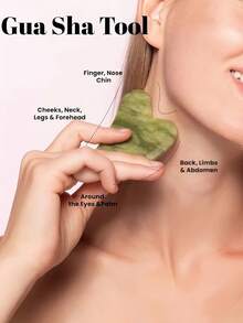 1/2pcs/Set Jade Roller & Gua Sha Set, Facial Roller Massager With Gua Sha Scraping Tool, Jade Stone Massager For Anti-Aging, Slimming & Firming, Rejuvenate Face And Neck, Remove Wrinkles & Eye Puffiness Stainless Steel Gua Sh - Green - View 3