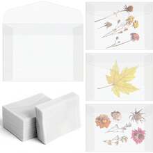 150 Pcs 5x7 Inch Glassine Envelopes A6 Vellum Envelopes For Wedding Invitation Frosted Clear Sulfuric Acid Paper Bag For Thank You Cards, Birthday Greeting, Lottery Ticket, Stamp Collecting - 1 - Xem 2