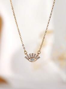Fashionable Multi-Element Copper Alloy With Zirconium Stones Pendant For High-End Collar Chain, Suitable For Daily Wear And As A Gift For Festivals - Eye-shaped Pendant - View 2