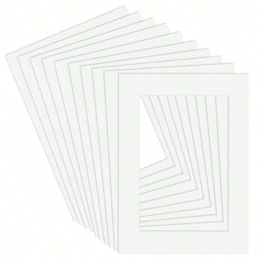 A4 Picture Mounts For Frames 10 Pcs Photo Frame Mounts White Picture Frame Inserts Mount For 7.5 X 5.5 Inch Image Artworks Paintingsoll - White - View 1