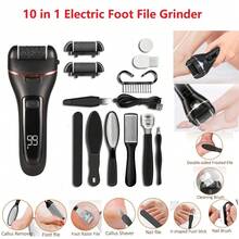 13 In 1 Electric Foot Grinder File Callus Remover Machine Pedicure Device Foot Care Tools Feet For Heels Remove Dead Skin Rechargeable 1200mAh - Black - View 2
