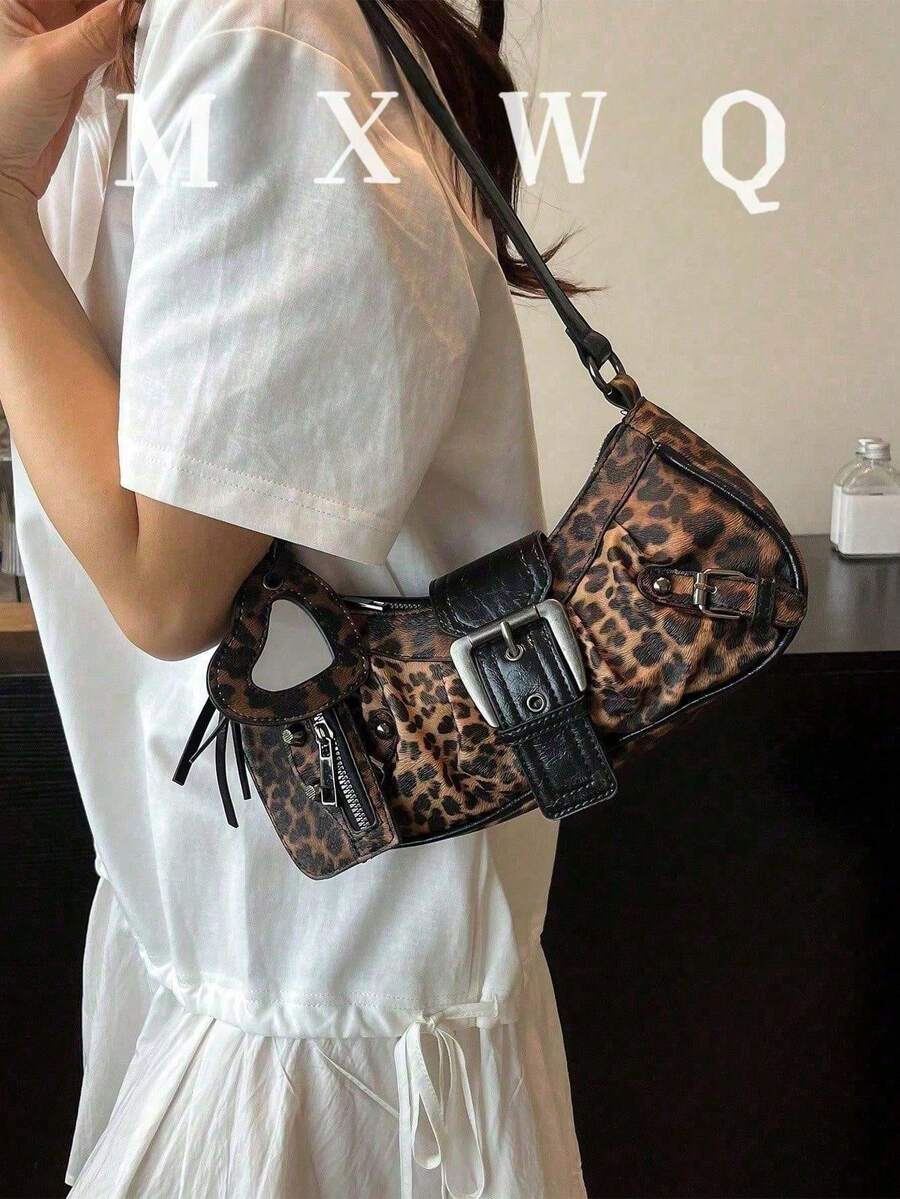 1 chiếc túi xách nữ phong cách retro moto punk đính đinh tán, dây đeo vai điều chỉnh được, dung tích lớn, chất liệu giả da mềm mại, màu gradient, thích hợp cho công sở, đi làm, hẹn hò, dự tiệc.