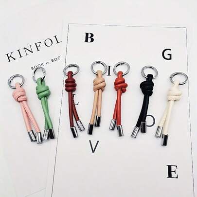 3pcs Multi-Color New Key Chain Pendant - Clothing & Bag DIY Accessories - Couple Leather Rope Minimalist Creative Car Pendant - Suitable For Thanksgiving, Women's Day