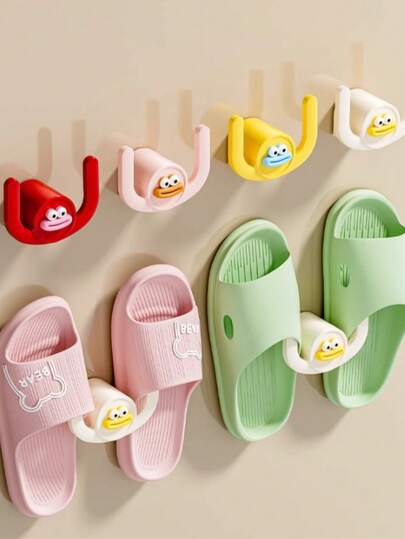 1/4 piezas Estante para zapatos autoadhesivo y colorido - Impermeable, gancho para zapatos montado en la pared para baño, cocina y decoración del dormitorio | Ahorro de espacio, fácil de instalar, decoración de otoño, organizador de baño, de vuelta a la escuela