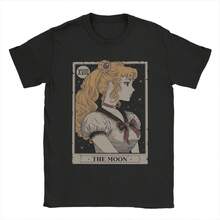 Moon Tarot Card Sailored T Shirt Men Cotton  T-Shirts O Neck Tee Shirt Short Sleeve Clothing Summer - màu đen - Xem 1