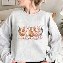1/2/3pcs Easter Bunny Ear & Chicken Heat Transfer Prints, DIY Applique Patches For Clothing, T-Shirts, Hoodies, Canvas Bags, Hats, Pillows - L - View 3