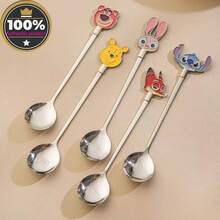 Disney Muỗng súp cán dài bằng thép không gỉ, muỗng tráng miệng/cà phê hình hoạt hình dễ thương. - Xem 1