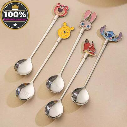 Disney Long Handle Stainless Steel Soup Spoon, Creative Cartoon Cute Dessert/Coffee Spoon