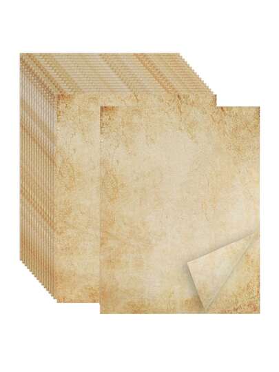 20pcs Vintage Thick Double-Sided Writing Paper, Classical Stationery, Suitable For Certificates, Invitations, Resumes, Awards, Diplomas, Handicrafts, Graduation Thesis, Craft Materials, Elegant And Atmospheric