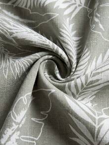 FEIAO Men's Retro Coin & Numeral Print Casual Vacation Shirt, Refined Open Button Design, Short Sleeve Shirt, Men's Fashion Commute & Leisure Wear, Versatile Daily Essential - Multicolor - View 7