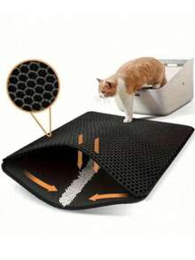 1pc Double-Layer Anti-Slip Pet Pad, Waterproof Anti-Leakage Mat - Black - View 12