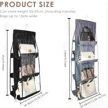 Foldable Hanging Purse Organizer & Pocket Storage Holder - Space-Saving Rack For Handbags, Wallets, Closets And Cabinets, Convenient For Storage And Organization - View 6