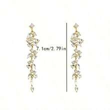 1pair Long Leaf Earrings 9QIY - Vàng - Xem 3