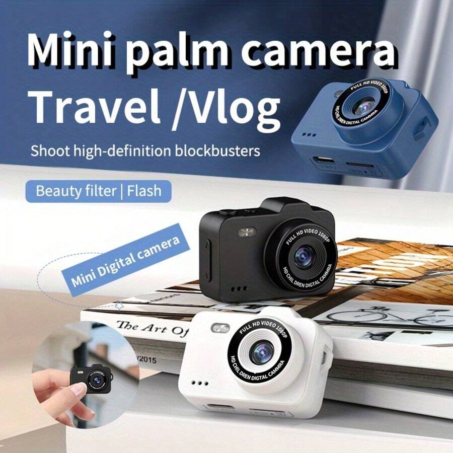 Reletech Wearable Mini Camera: 1080P HD Video, 0.96" IPS Screen, LED Fill Light, 17.5g Ultra-Light For Vlog & Travel